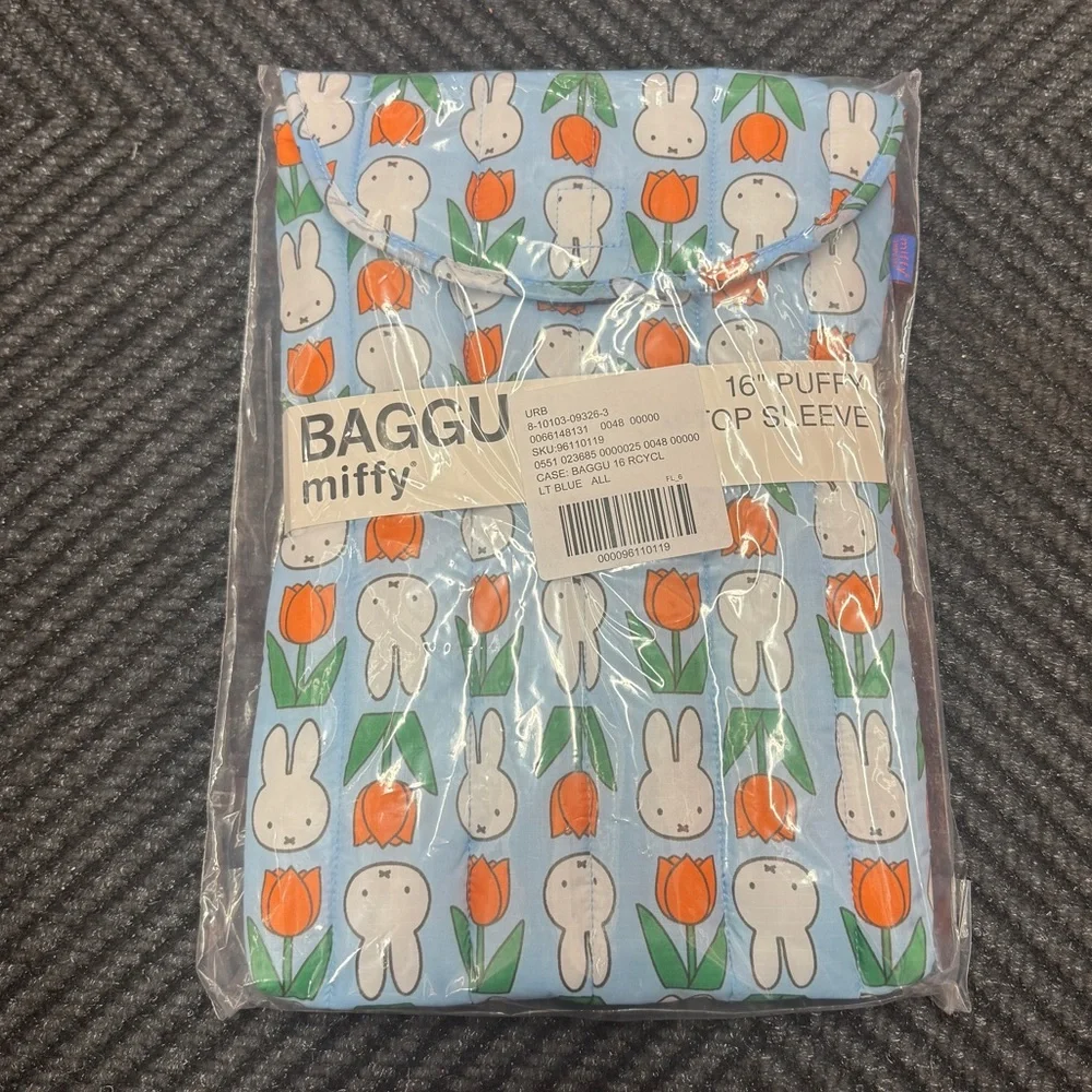 NEW Baggu Miffy Tulip Puffy Laptop Case